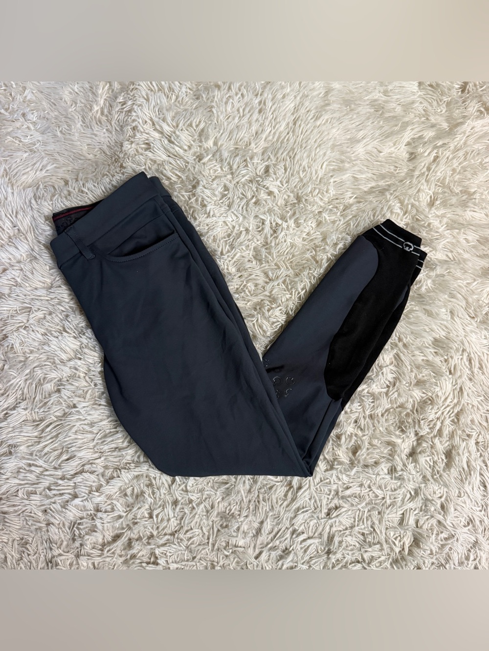 Women’s Size IT42 Grey Cavalleria Toscana Knee Patch Horseback Riding Breeches